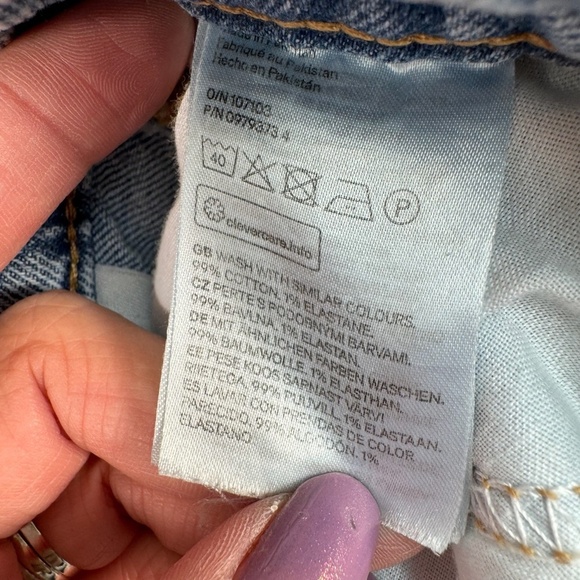 H+M Divided Jeans Womens Sz 10 Light Blue Mom Fit Button Fly Straight High Rise - Picture 6 of 12